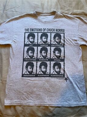 Chuck Norris Graphic Tee - Gray "The Emotions of Chuck Norris"